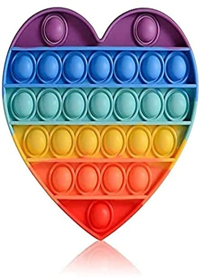 PRIMEFAIR Popit Bubble Fidget Sensory Toy, Autism Special Needs Silicone Stress Relief Toy, Great Fidget Toy Sensory Toys Novelty Gifts (Rainbow Color, Heart + Square), 2 Units - Image 3